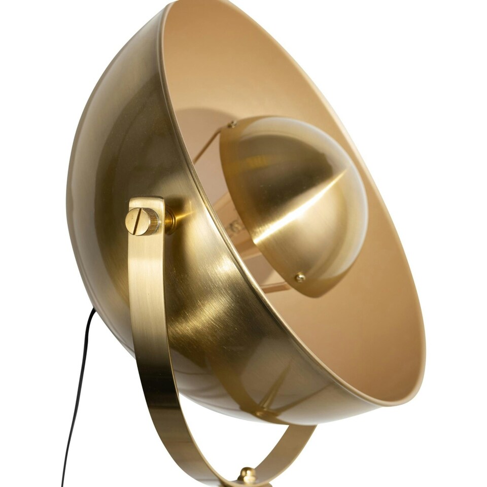 image 1 of First Choice Lighting Pair of Retro Satin Brass Tripod Table Lamps Bronze | Gold