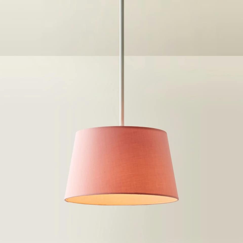 image 1 of ValueLights Aspen Small Blush Tapered Ceiling Lamp Shade Pink