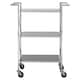 image 3 of Hoffmann Black Mirrored Glass 3 Tier Trolley.