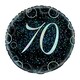 image 1 of Unique Party Foil Glitter 70th Foil Balloon - Black/Silver - One Size Black