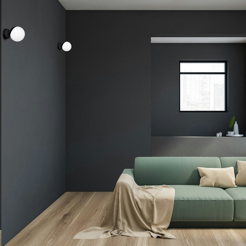 image 1 of Milagro Wall Lamp Sfera Black 1XE14
