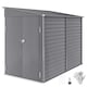 image 1 of Outsunny 5 x 9ft Galvanised Metal Garden Shed with Foundation Kit, Outdoor Leanto Shed, Tool Storage House with Lockable Doors, Gloves and 2 Air Vents for Patio, Garden, Grey | Grey | Grey
