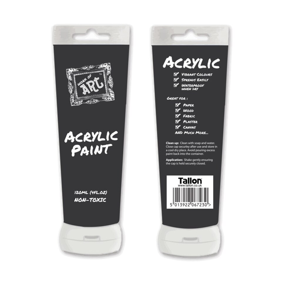 image 1 of Black Acrylic Paint 120ml