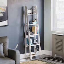 Vida Designs Bristol 5 Tier Step Ladder Bookcase Display Storage, White