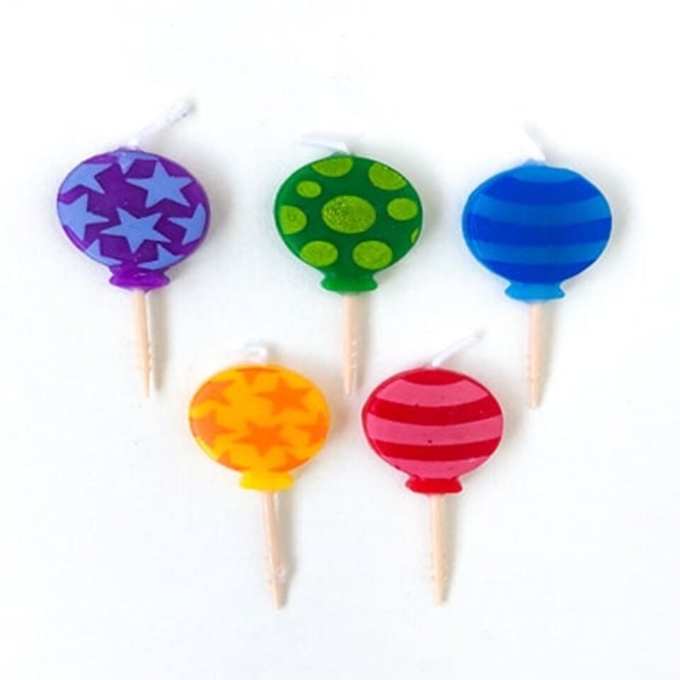 Balloon Shaped Birthday Candles - Pack of 5