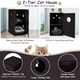 image 6 of COSTWAY 2-Tier Cat House Litter Box Enclosure Storage Cabinet Brown