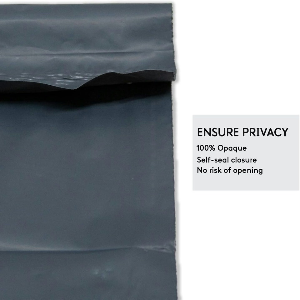 image 1 of Straame Grey Mailing Bags, Self-Seal, Tear-Resistant, Lightweight, (06x09), Pack of 100 | Grey | One Size | 100