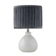 image 1 of First Choice Lighting Tuscan White Ceramic Lamp with Grey Pleated Velvet Shade White | Grey