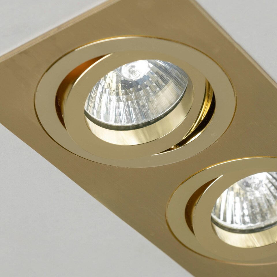 image 1 of BHS Faina 2 Light Adjustable Double Recessed Spotlight | Gold | Brass | 1