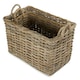 image 4 of Set of 2 Rectangular Grey Rattan Hallway Log Basket