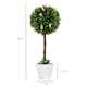 image 3 of HOMCOM Set of 2 Potted Artificial Plants Ball Tree with Flowers, Pink