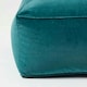 image 4 of Homescapes Teal Green Velvet Pouffe Bean Cube