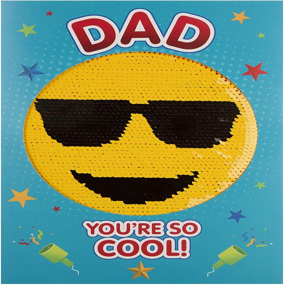 image 1 of Dad Father's Day Card 'Reversible Sequin Keepsake'