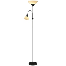 HOMCOM Mother-Child Floor Lamp Duo Light with 3 Colour Temperatures, Black | Black | White | Ф28 x 179.5H cm