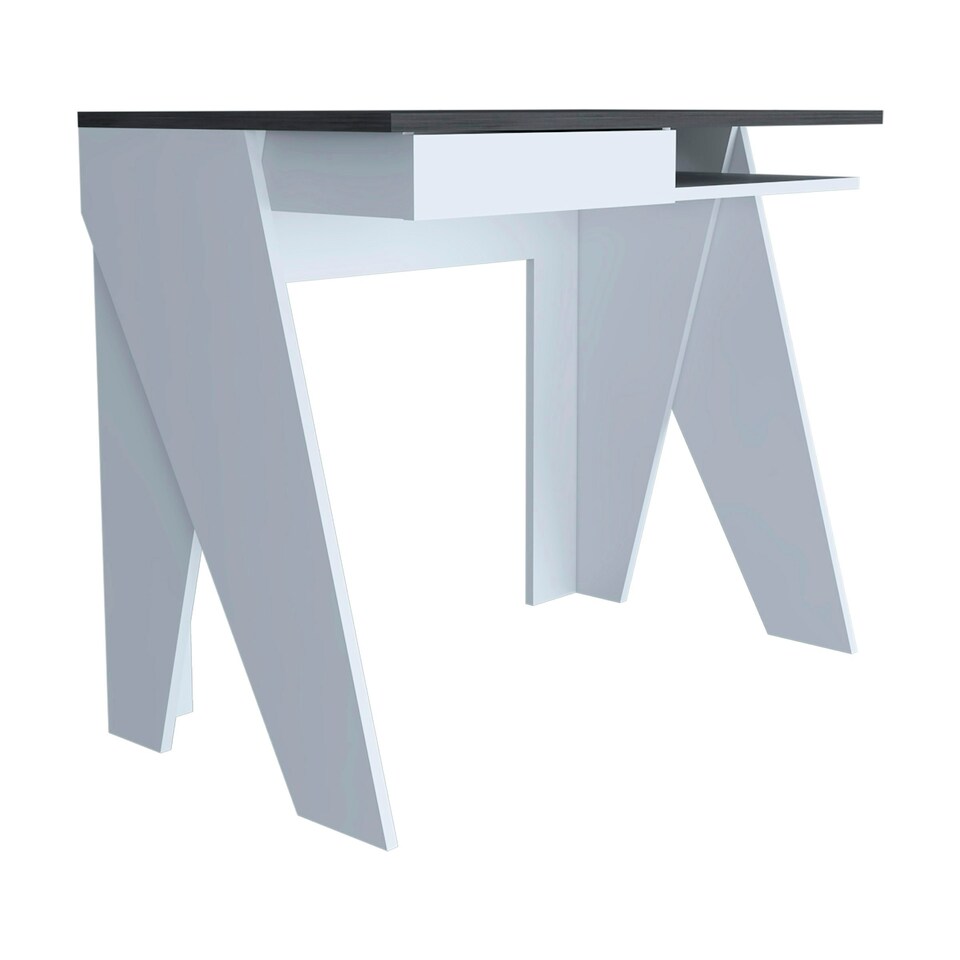 image 1 of Core Products White Dallas Home Office Desk with Drawer, H75.2cm x W91.3cm White