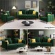 image 3 of Yaheetech Velvet Futon Sofa Bed Sleeper Sofa with 4 Pillows