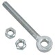 image 6 of Swing Gate Long Eye Bolts Hinge + Nuts Adjustable Zinc Plated 12 x 150mm 4pc Silver