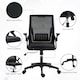 image 9 of Vinsetto Mesh Office Chair for Home with Lumbar Support, Flip-up Arm, Wheels Black