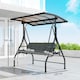 image 8 of Outsunny 3 Seater Garden Swing Seat Bed, Convertible Swing Chair Black | Black