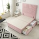 image 1 of Sunburst Divan Bed with 2 Drawers & 54'' Floor Standing Headboard Plush Velvet | Pink | Pink