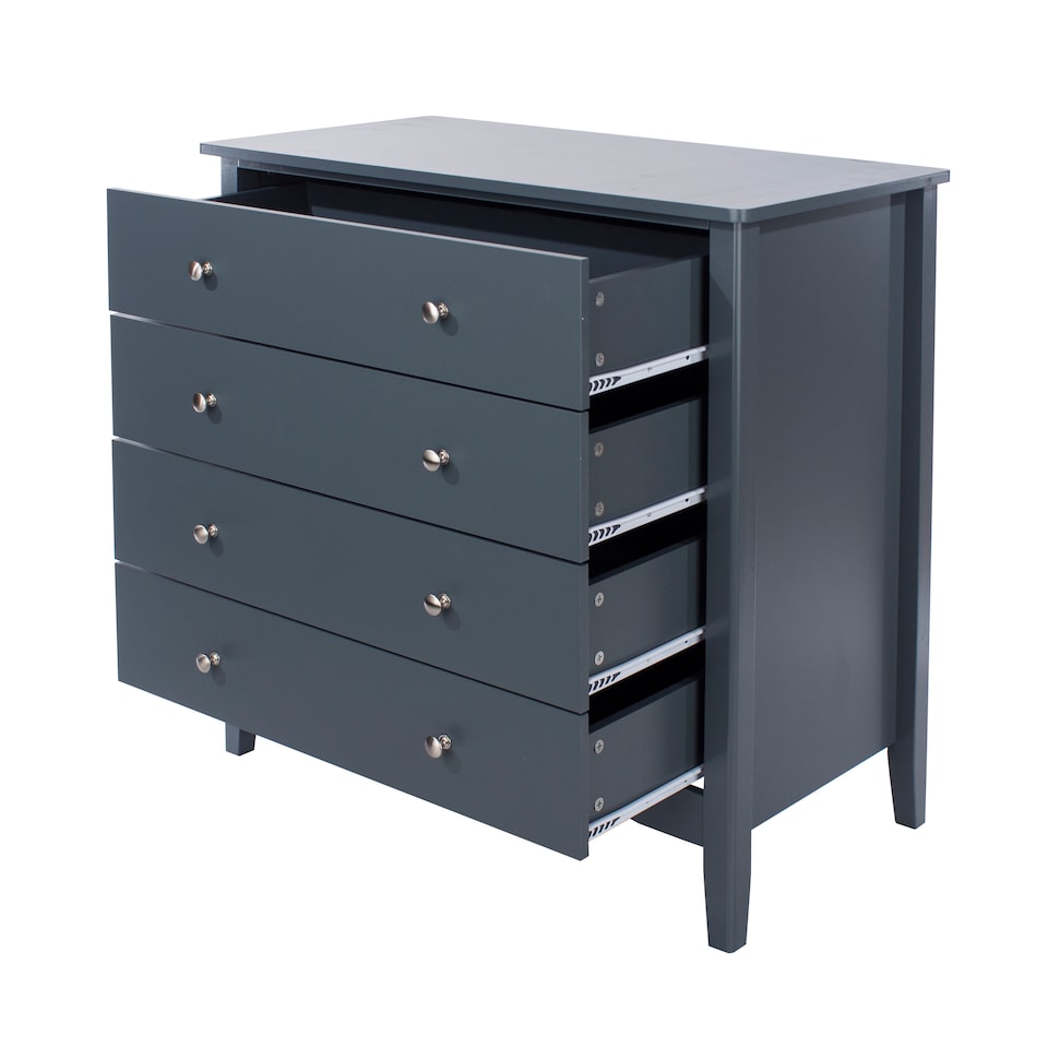 image 1 of Como 4 Drawer Chest of Drawers - Shaker Style Bedroom Storage Cabinet with Compact Design | Blue | Blue | 1