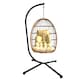 image 2 of Groundlevel Luxury Hanging Egg Chair with Cushion and Weather Resistant Frame | Cream