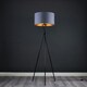 image 2 of ValueLights Camden Black Tripod Floor Lamp Grey & Copper Shade & Bulb Copper