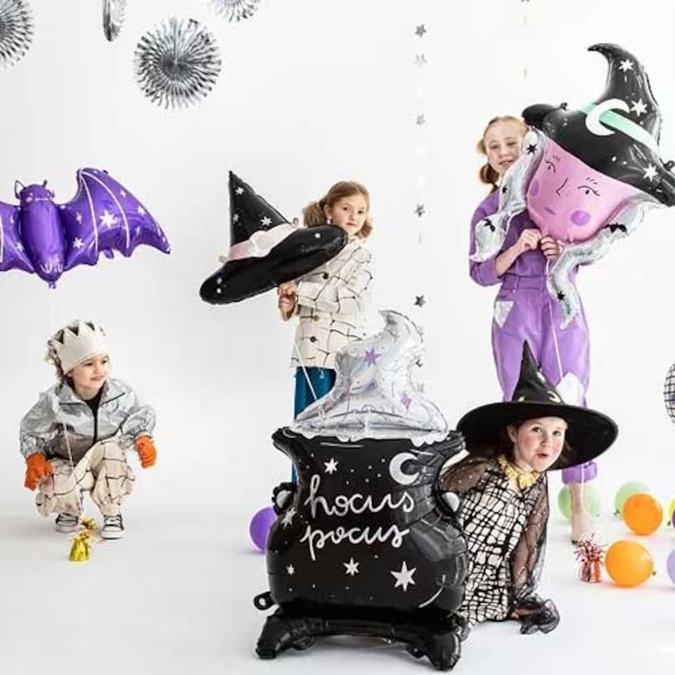 image 1 of Halloween Hocus Pocus Cauldron Air Fill Standing Foil Balloon 80cm / 31.5 in
