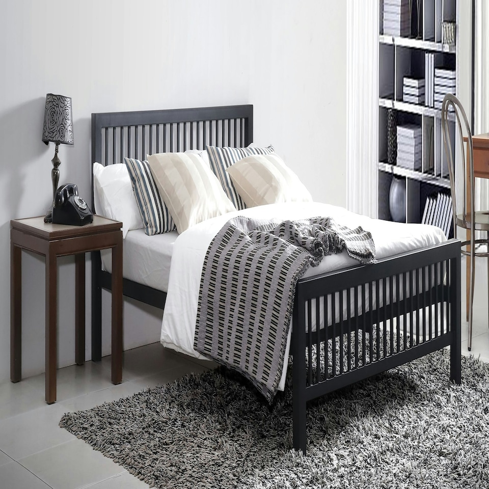 image 1 of 4ft6 Double Strong,Solid,Metal Bed Frame,Black Bedstead,Heavy Duty Bed Base