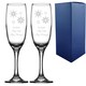 image 1 of Personalised Christmas Engraved Champagne Glass Set for Couples 221ml