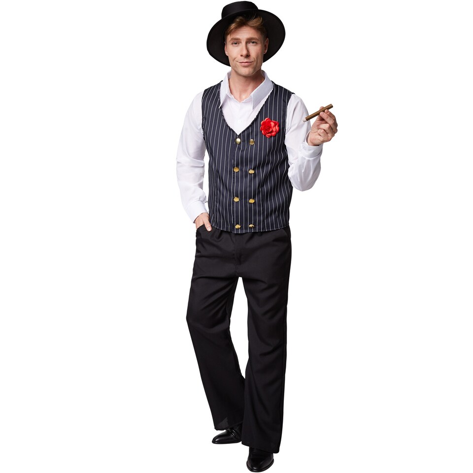 image 1 of Mens Charleston costume | Black | black/white | XL | 1