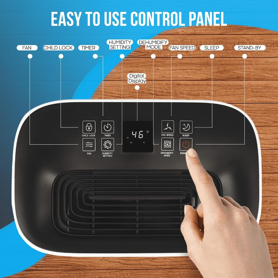 image 1 of 20 Litre Dehumidifier with air purifier Continuous Drainage Hose