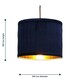 image 9 of First Choice Lighting Set of 2 Sundance Navy Blue Velvet Pleated 25cm Lamp Shades with Gold Inner Blue | Gold