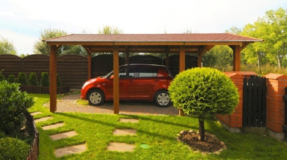 image 1 of Alaska Carport - Pressure Treated Timber - L610 x W288 x H290 cm | Brown