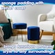 image 3 of Harbour Housewares Set Of 2 Grey Velvet Round Pouffes Ottoman Footrest Stools Compact Seating 29 x 36cm Grey