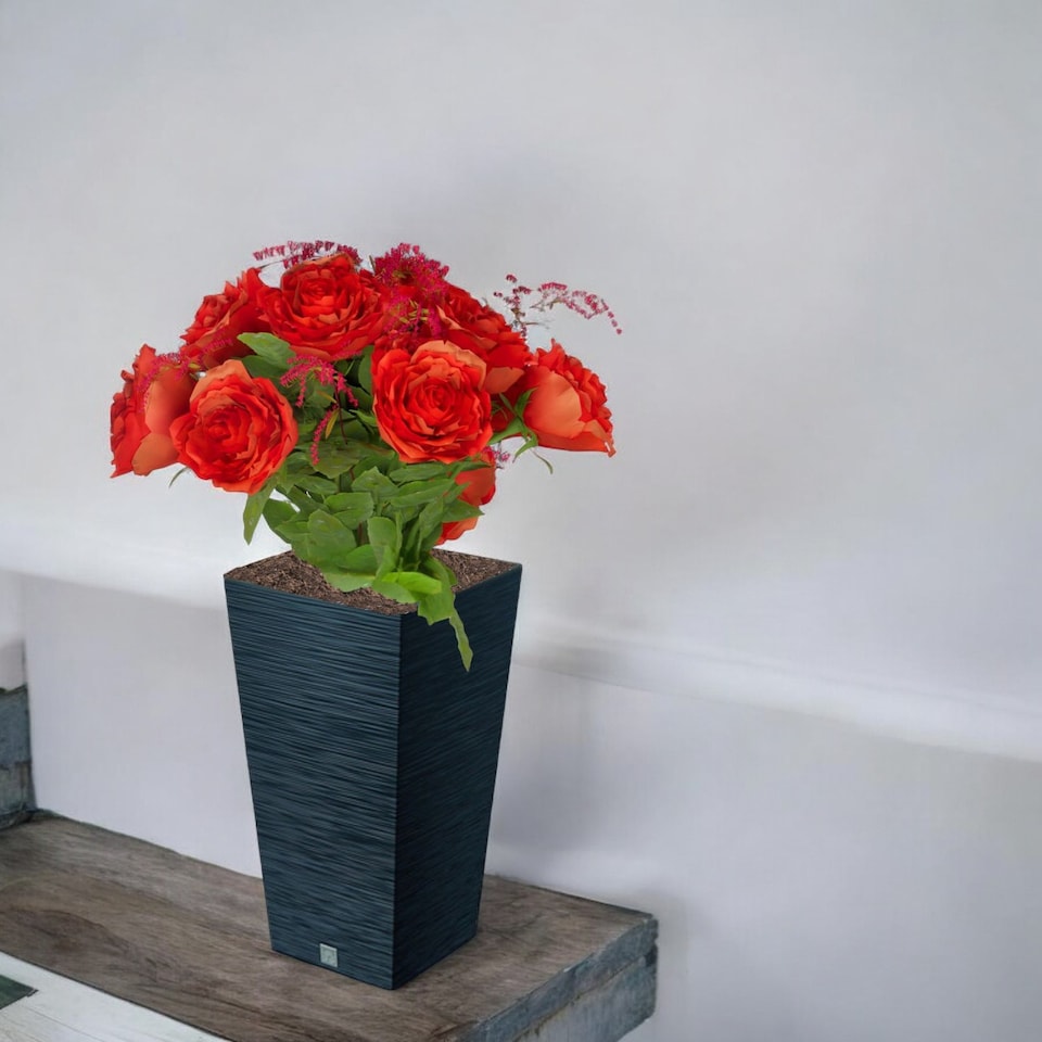 image 1 of FURU Square Tall Planters with Inserts - 45x24x24 cm | Black | 1