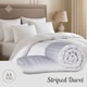 image 3 of Opulent Home Striped 4.5 Tog Microfiber Summer Duvet and Pillow Set|White|Super King