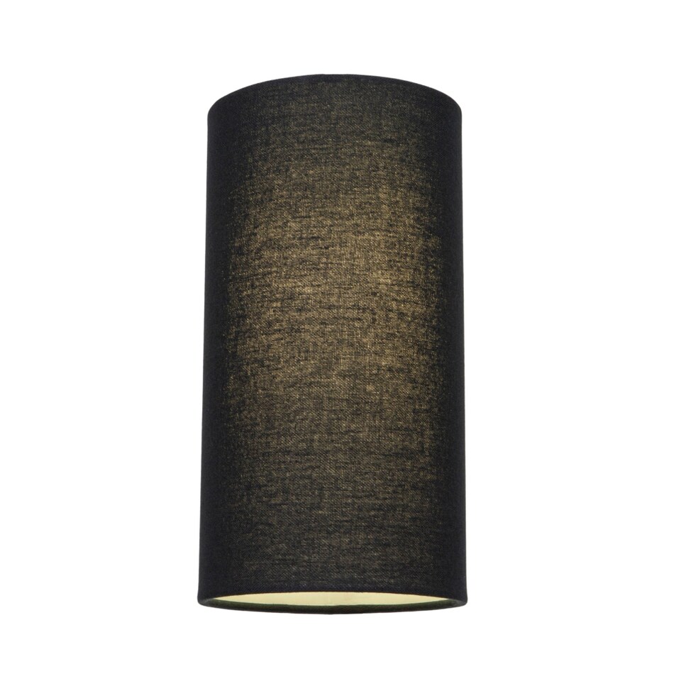 image 1 of Contemporary and Stylish Jet Black Linen Fabric Tall Cylindrical 25cm Lamp Shade | Black