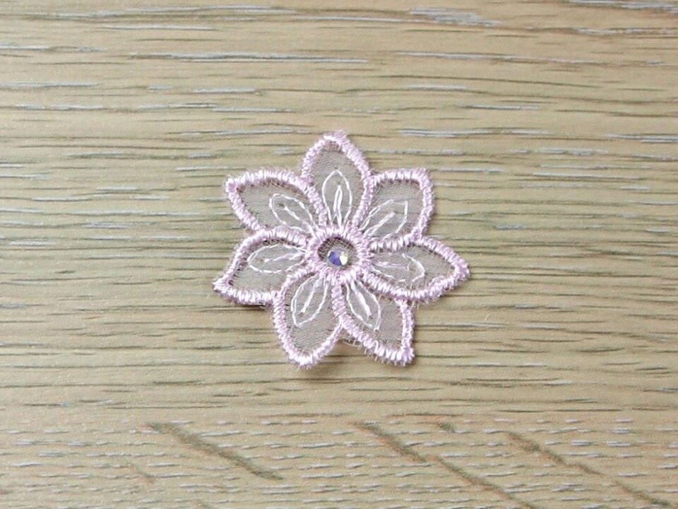 Pink Swarovski Crystal Appliques for Dressmaking - each