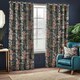 image 1 of Wylder Woodlands Floral Jacquard Navy Eyelet Curtains 168 x 183cm