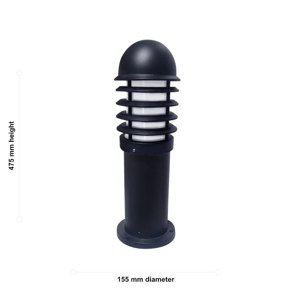 image 1 of Set of 2 Mason - Black Louvred 475mm Post Lights