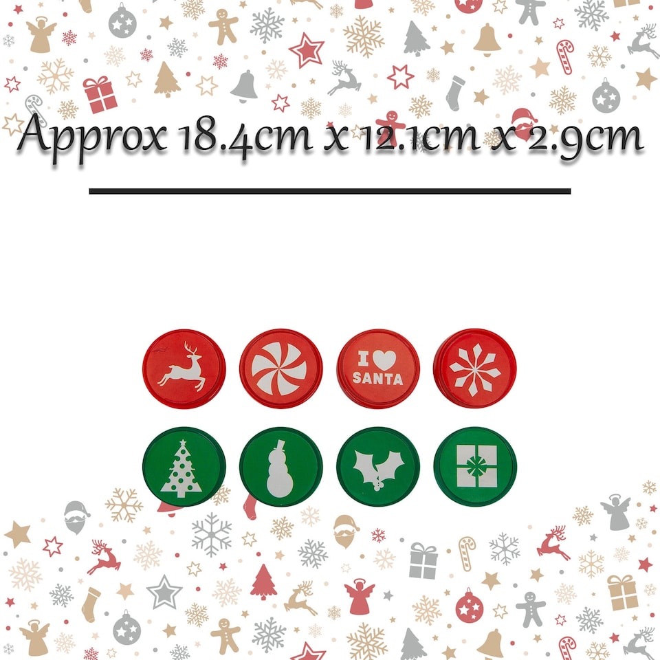 image 1 of vfm-estore Christmas Stamps Set of 8 - 18.4 x 12.1 x 2.9 cm