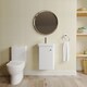 image 2 of Balterley Contemporary Wall Hung 1 Door Bathroom Vanity Unit, Basin, Tap & Toilet Pack | White | Satin White | 540 x 379 x 342mm