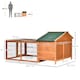 image 7 of PawHut Rabbit Hutch, Guinea Pig Hutch Outdoor Detachable Cage w/ Tray & Roof