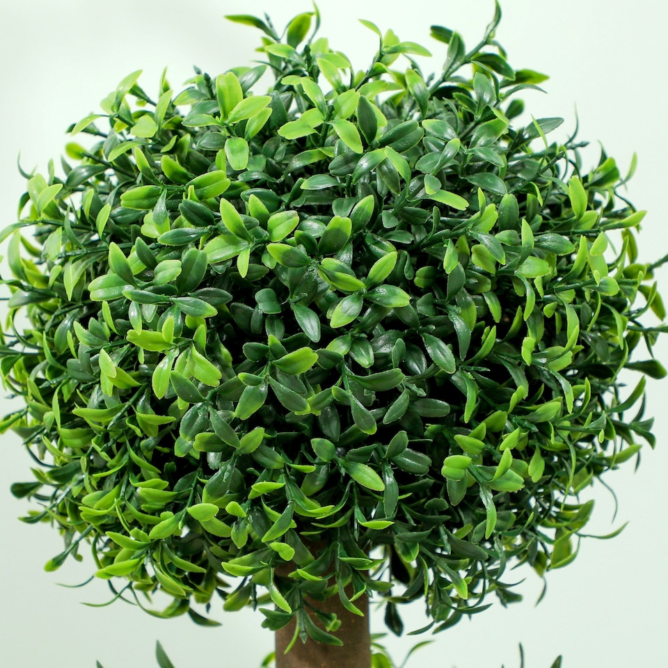 image 1 of HOMCOM Set of 2 Decorative Artificial Plants Boxwood Trees in Pot, Green