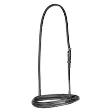Salisbury Fairford Leather Horse Noseband - Black - Cob