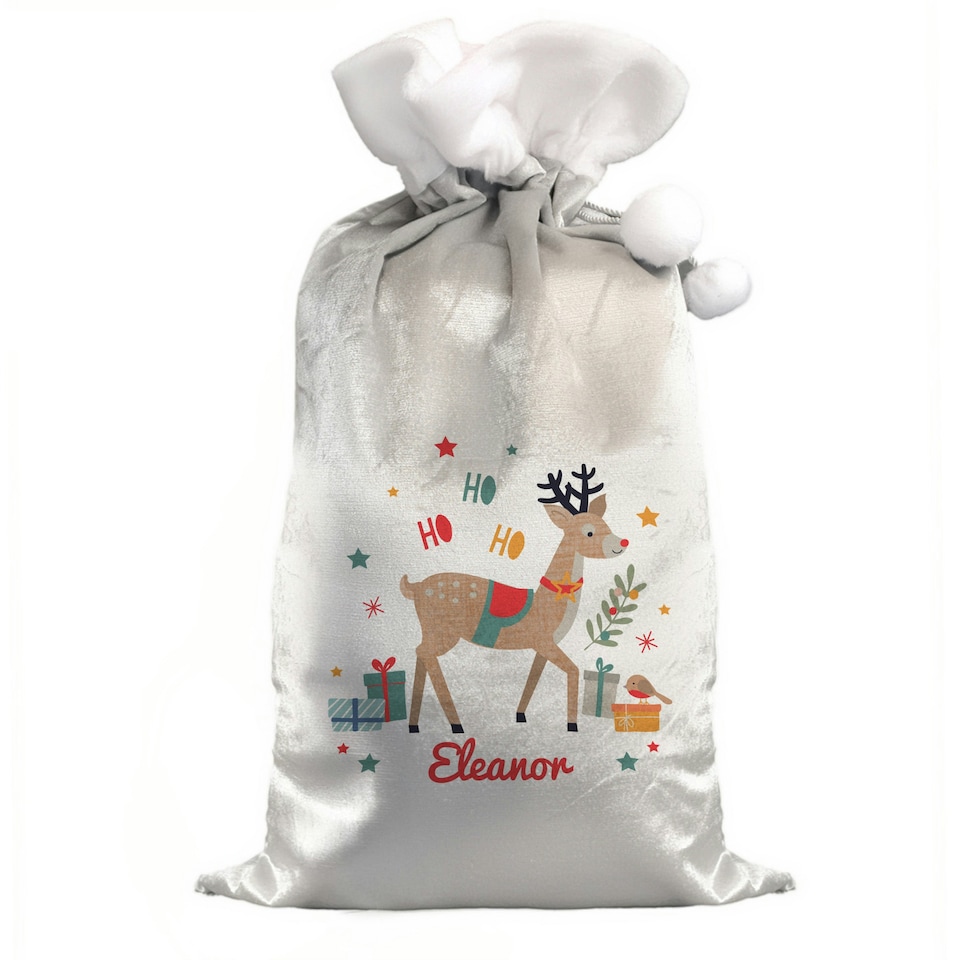 image 1 of Personalised Reindeer Christmas Sack