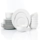 image 1 of 24pc White Rimmed Dinner Set