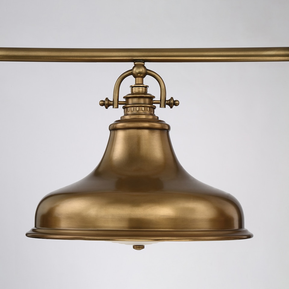 image 1 of Emery 3 Light Pendant Bar Chandelier Light Weathered Brass, E27