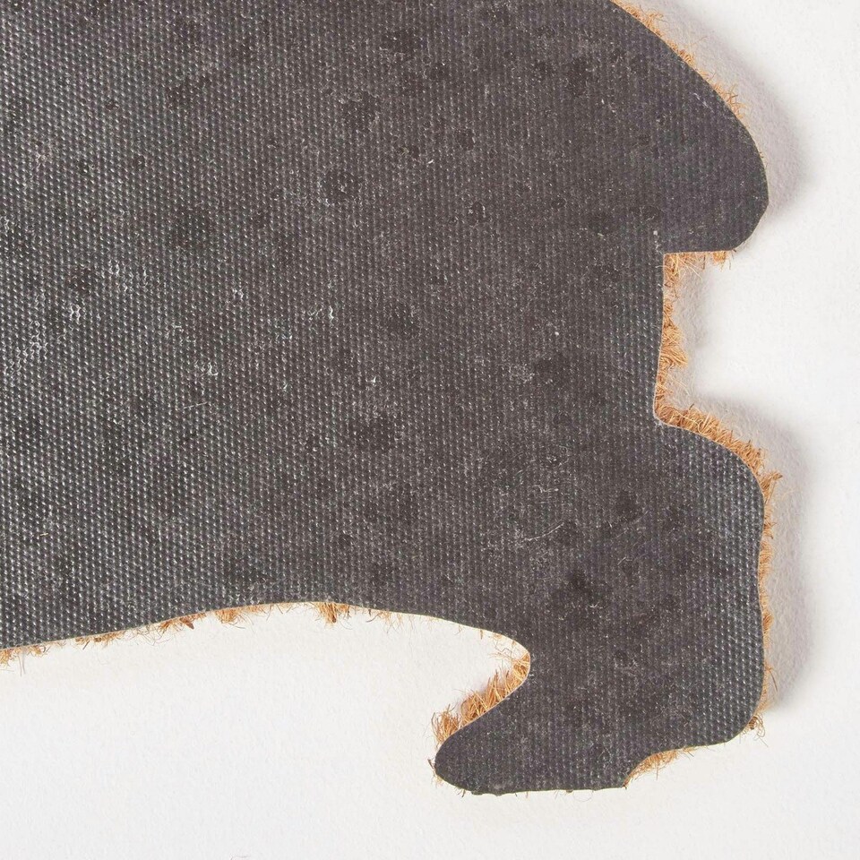 image 1 of Homescapes Coir Dog Shaped Non-Slip Doormat